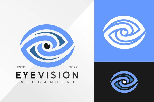 Eye Vision Company Logo Design Vector Illustration Template — Stock Vector