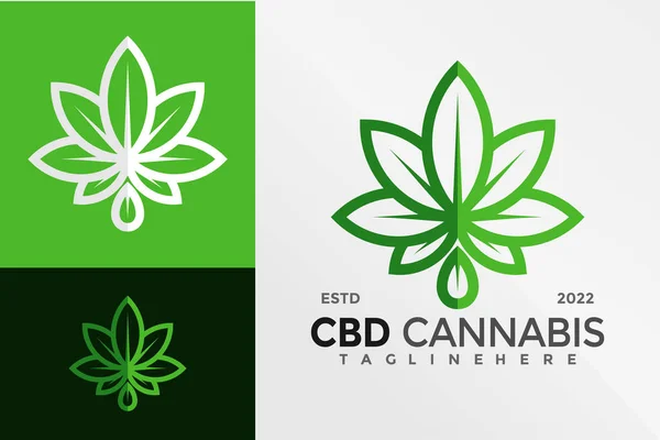 CBD Kenevir Yağı Logosu Tasarım Vektörü illüstrasyon şablonu