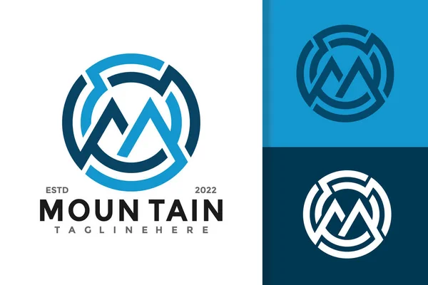 Brev Mountain Utomhus Logotyp Design Vektor Mall — Stock vektor