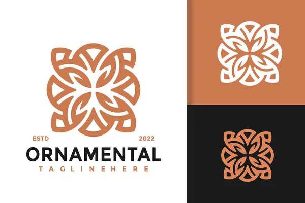 エレガントな花の装飾現代的なロゴデザインベクトルテンプレート — ストックベクタ