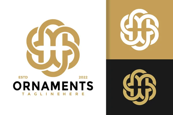 Letter Ornament Geometric Logo Design Brand Identity Logos Vector Modern — ストックベクタ