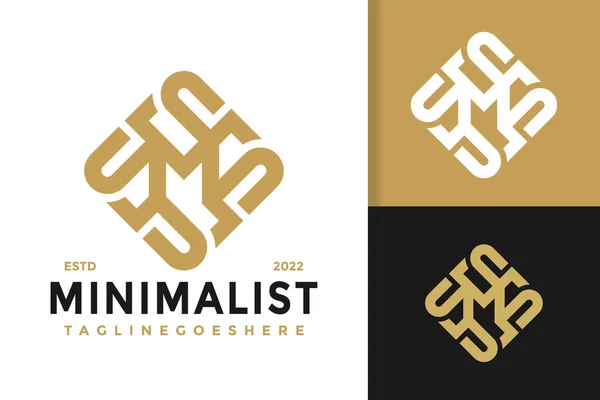 Letter Minimalist Logo Design Brand Identity Logos Vector Modern Logo — ストックベクタ