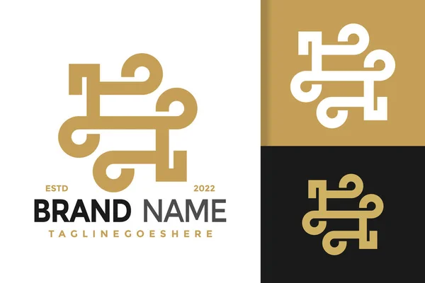 Abstract Letter Unique Logo Design Brand Identity Logos Vector Modern — Stockový vektor
