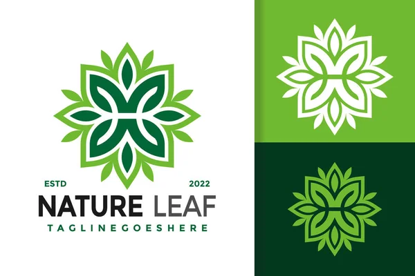 Letter Nature Floral Leaf Logo Design Brand Identity Logos Vector — Vetor de Stock