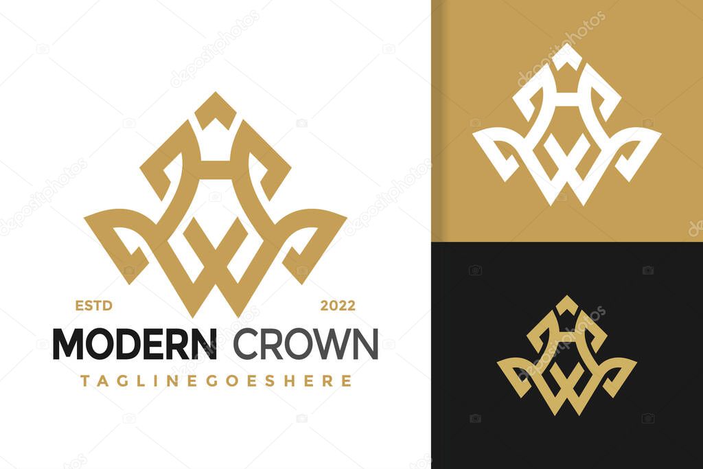 W Letter Crown Logo Design, brand identity logos vector, modern logo, Logo Designs Vector Illustration Template
