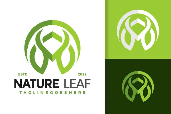 Letter Nature Leaf Logo Design Brand Identity Logos Vector Logo — Vettoriale Stock
