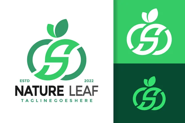 Letter Infinity Nature Leaf Logo Design Brand Identity Logos Vector — Vettoriale Stock