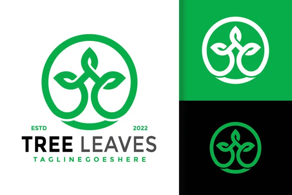 Arbre Nature Leaf Company Logo Design Logo Identité Marque Vecteur — Image vectorielle