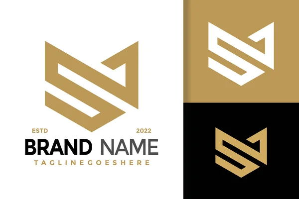 Letter Shield Company Logo Design Brand Identity Logos Vector Modern — 스톡 벡터