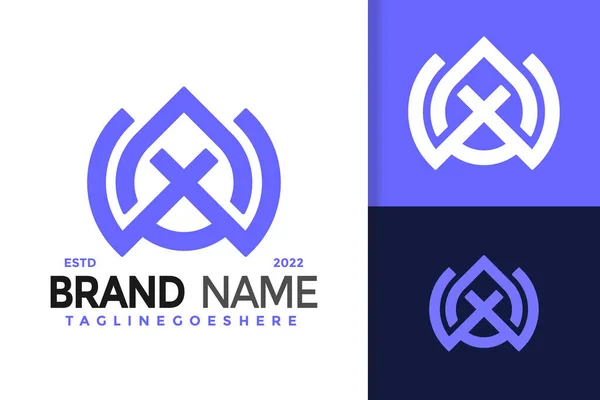 Une Lettre Drop Logo Design Logo Identité Marque Vecteur Logo — Image vectorielle