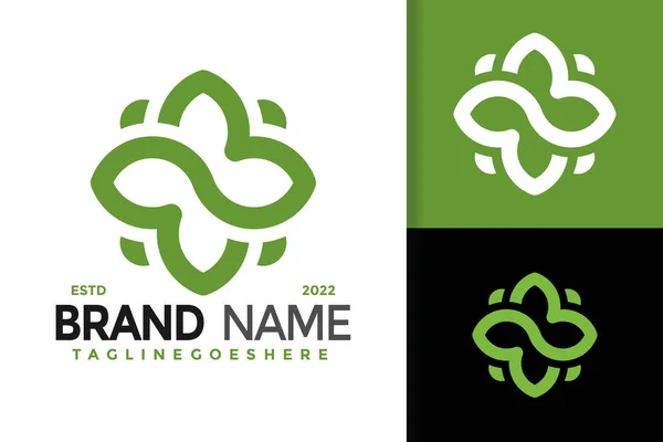 Logo Infinity Leaf Design Vecteur Logos Identité Marque Logo Moderne — Image vectorielle