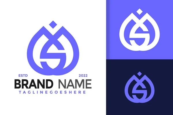 Lettre Water Drop Logo Design Logo Identité Marque Vecteur Logo — Image vectorielle