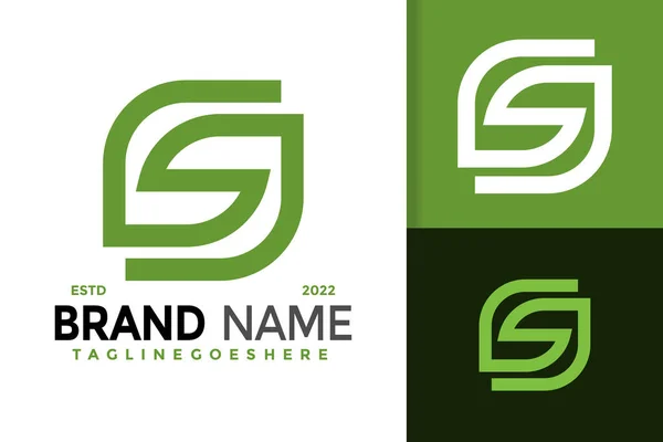 Letter Leaf Elegant Logo Design Vetor Logotipos Identidade Marca Logotipo —  Vetores de Stock