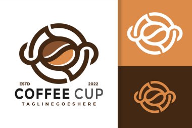 Cup Coffee Logo Tasarımı, marka kimlik logosu vektörü, modern logo, Logo Tasarımları Vektör İllüstrasyon Şablonu