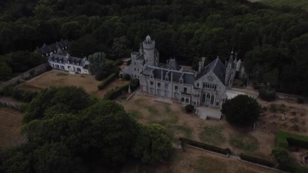 Veduta Aerea Drone Del Castello Keriolet Concarneau Filmati Alta Qualità — Video Stock