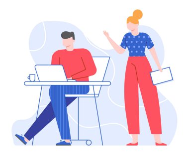 Patron bilgisayarda ofis çalışanına görev verdi