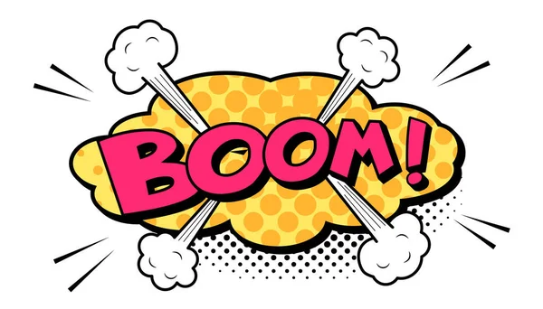 Boom explosion bomb or dynamit cloud comics —  Vetores de Stock