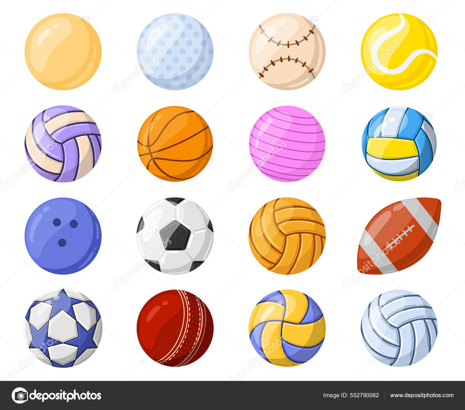 jogos bola Esportes equipamento desenho animado ilustração. vetor mão  desenhado elementos Esportes jogos equipamento. 23508684 Vetor no Vecteezy