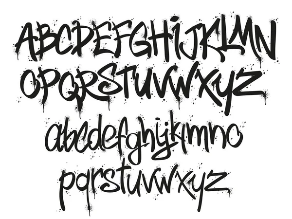 Graffiti Oznacza Czcionkę Znacznika Literatura Uliczna Typografia Miejska Alfabet Ustawionym — Wektor stockowy