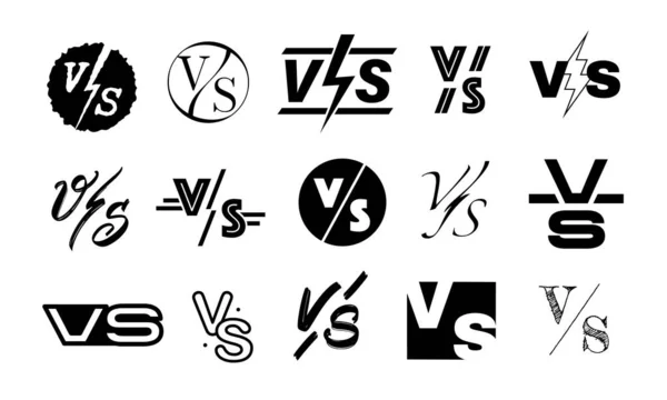 Icons Comparison Tag Duel Sign Tournament Battle Template Vector Clipart — Image vectorielle