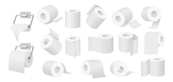 Toilet Paper Roll Soft White Rolls Empty Tube Kitchen Towel — 图库矢量图片