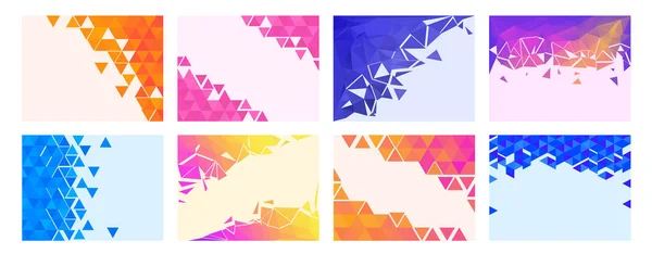 Farbdreiecke Hintergrundvorlage Corner Gradient Dreieck Muster Kreative Triangulation Poster Mit — Stockvektor