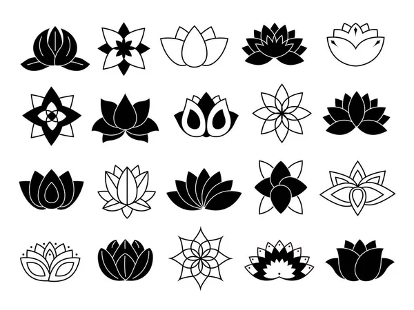 Lotosový Symbol Mandala Květ Vodní Lilie Květ Meditace Nebo Jóga — Stockový vektor