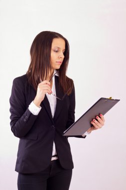 genç iş kadını holding klasörü
