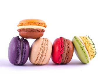 renkli macarons çeşitli türleri