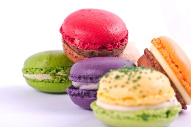renkli macarons çeşitli türleri