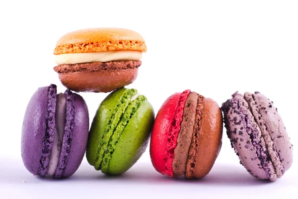 Kilka typów Macarons kolorowy — Zdjęcie stockowe