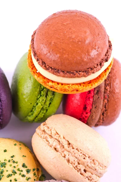 Několik typů barevných macarons — Stock fotografie