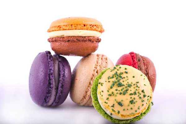 Několik typů barevných macarons — Stock fotografie