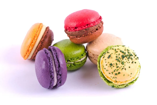 Vários tipos de macarons coloridos — Fotografia de Stock