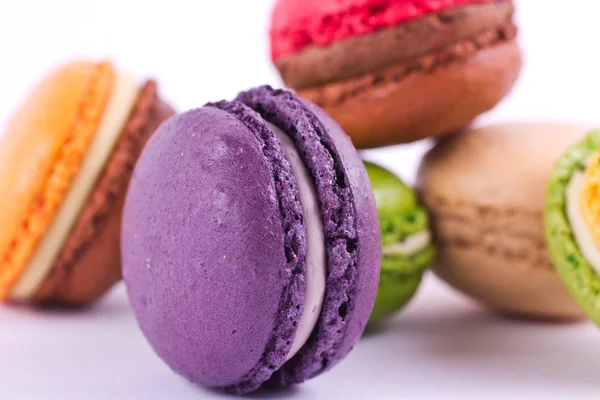 Kilka typów Macarons kolorowy — Zdjęcie stockowe