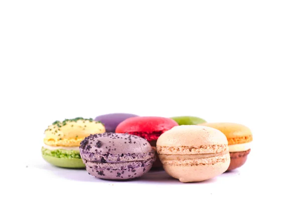 Mehrere Arten von farbenfrohen Macarons — Stockfoto