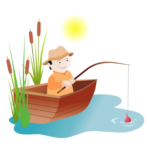 Pescador — Vector de stock