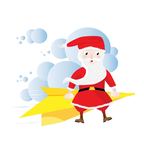 Santa a létání — Stockový vektor