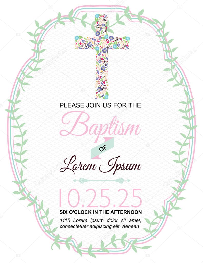 Baptism Card Design on White Background