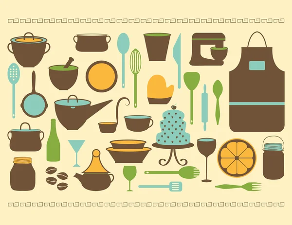 Coleção de ícones de cozinha em Vector Ilustração De Stock