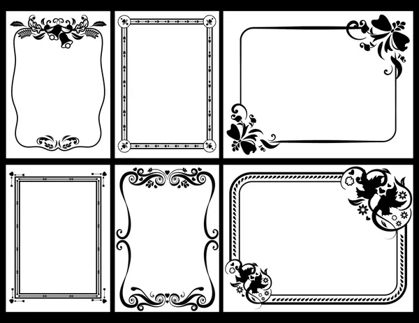 Collection of Frames in Black and White — Stock Illustration Collection of Frames in Black and White Royalty Free Stock Illustrations