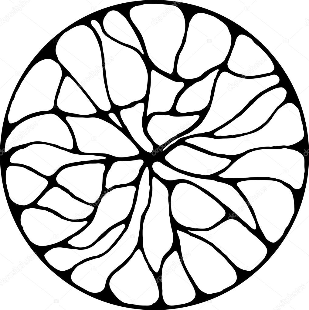 Black and White Abstract Circle Design