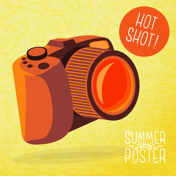 Cámara fotográfica para tomas de verano — Vector de stock