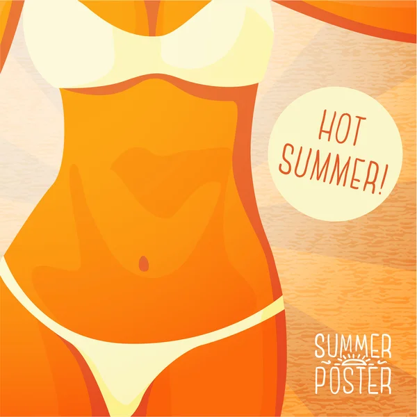 Bonito cartel de verano — Vector de stock