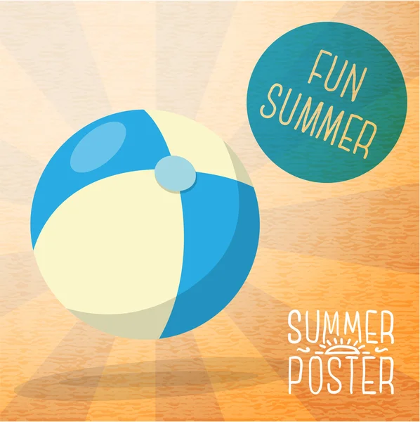 Cute summer poster — Stock Vector