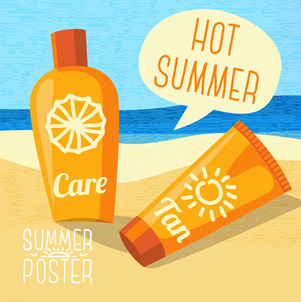 Cartaz de verão bonito — Vetor de Stock