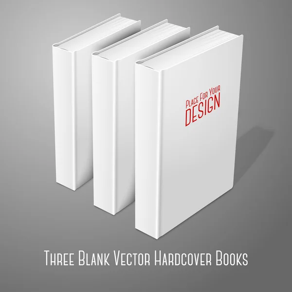 Libros de tapa dura en blanco — Vector de stock