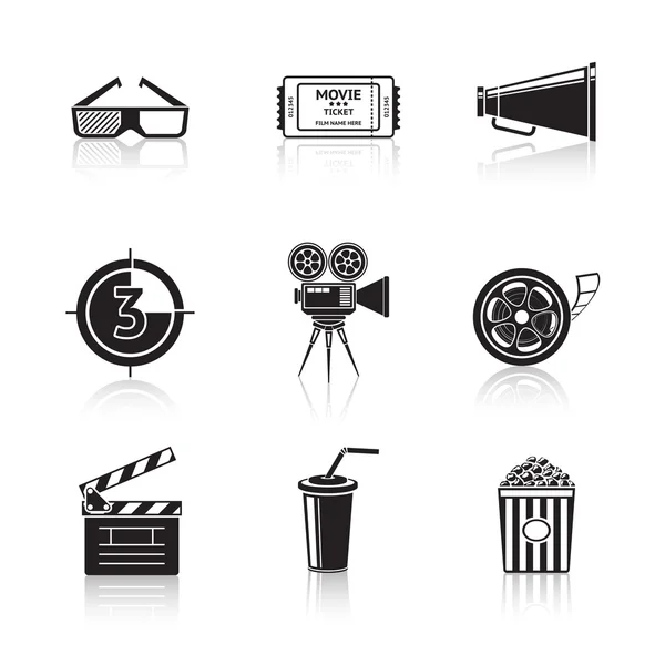 Cinema (movie) icons set — Stock Vector