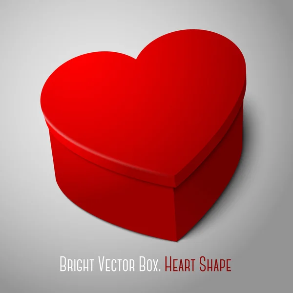 Caja de forma de corazón rojo brillante — Archivo Imágenes Vectoriales