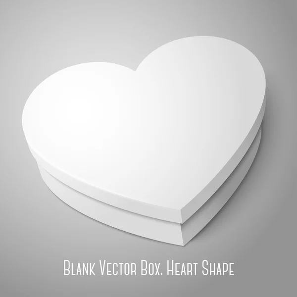 Bianco scatola a forma di cuore bianco — Vettoriale Stock